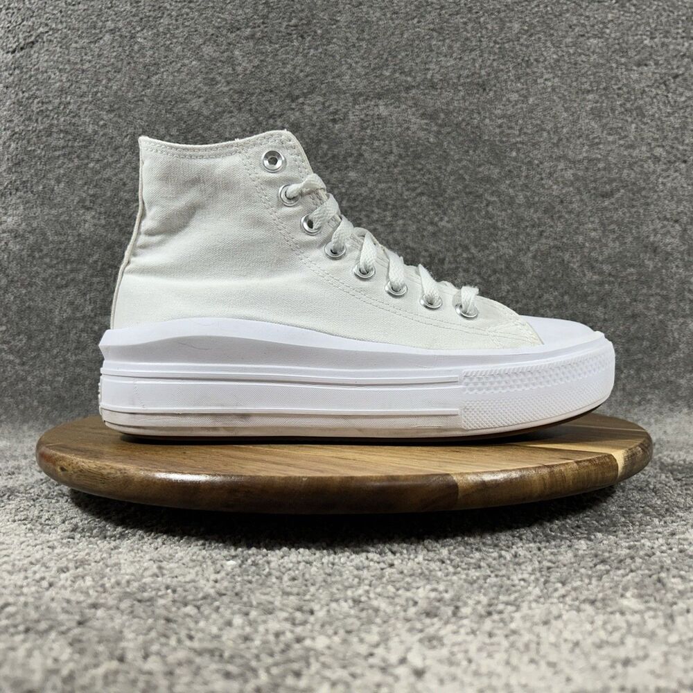 Converse Chuck Taylor All Star Move Platform Hi Women's Size 8 White Shoes Used